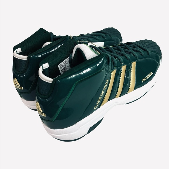 Adidas Pro Model 2G SVSM Low Cut Basketball Shoes Green/Gold FW3664 - Picture 4 of 11